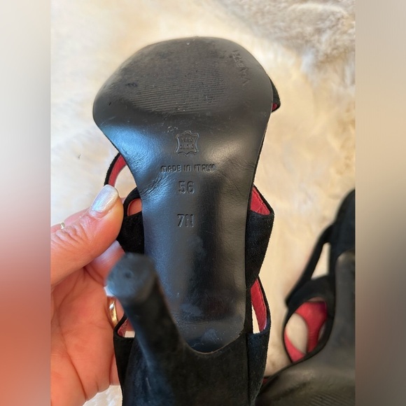 Via Spiga Black Strappy Sandals with Square Toe Sz-7N. N - Picture 8 of 9